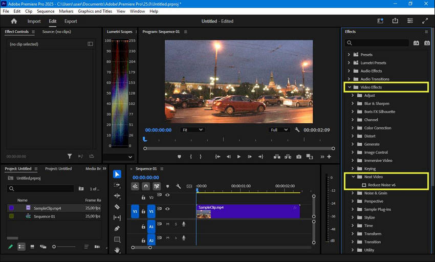 Find Neat Video plugin