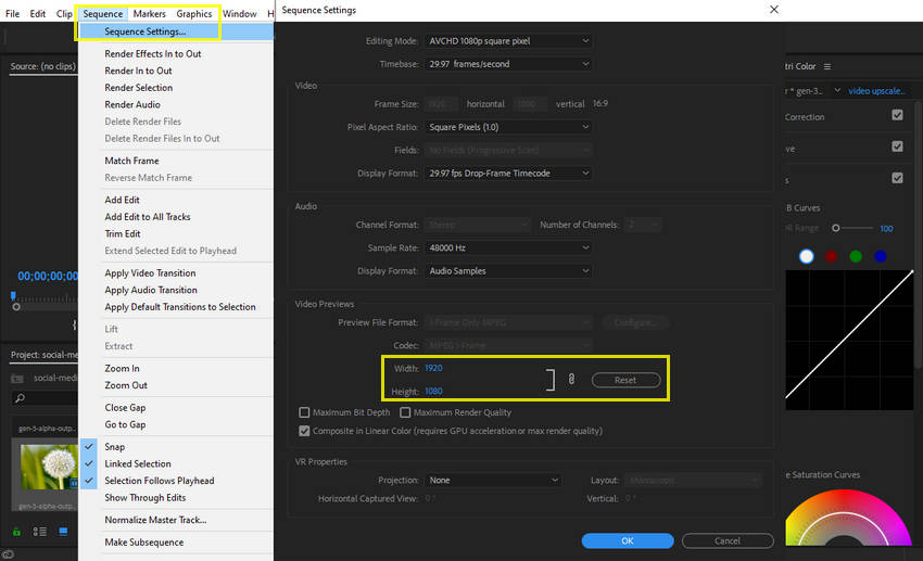 adjust target resolution