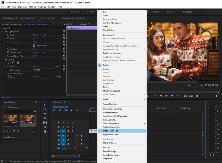 Upscale video with Premiere Pro
