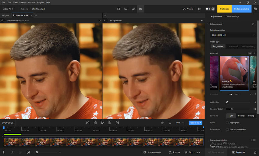 Upscale video with Topaz