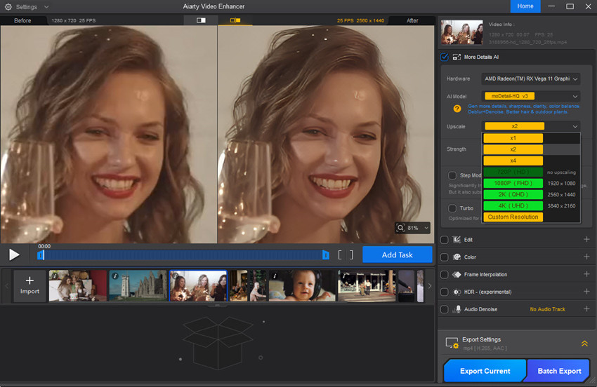 improve the quality of old VHS tape images