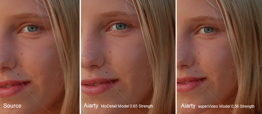 Video Upscaler Test Aiarty Skin Details