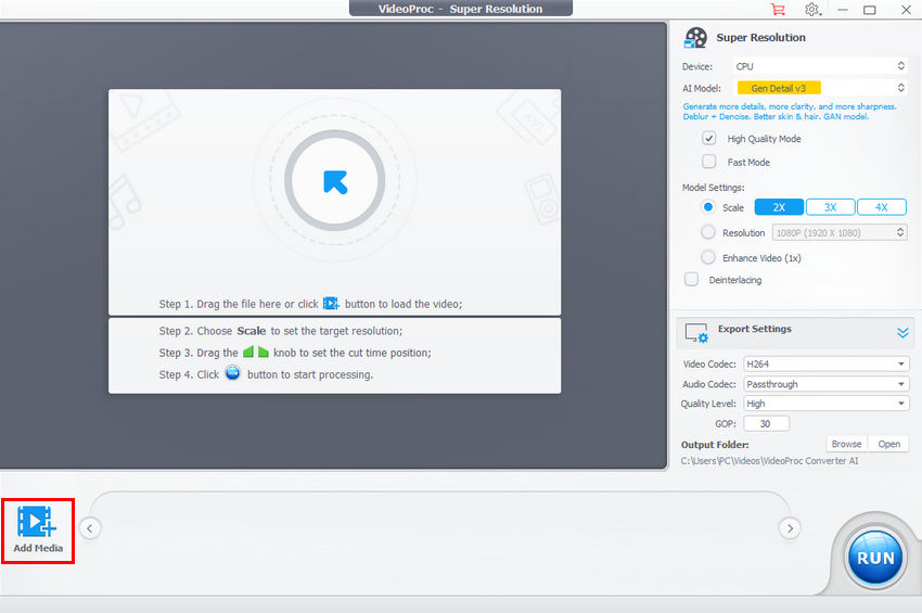 Add video to upscale