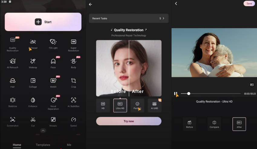  how to upscale in Capcut video enhancer mobile