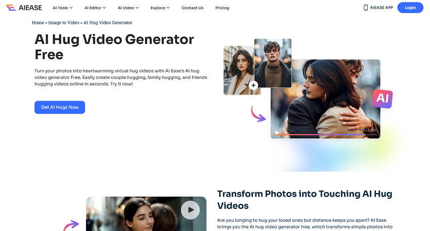 AIEASE AI Hug Video Generator