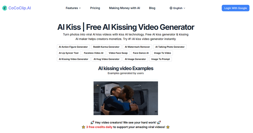 CoCoClip AI Kissing Video Generator