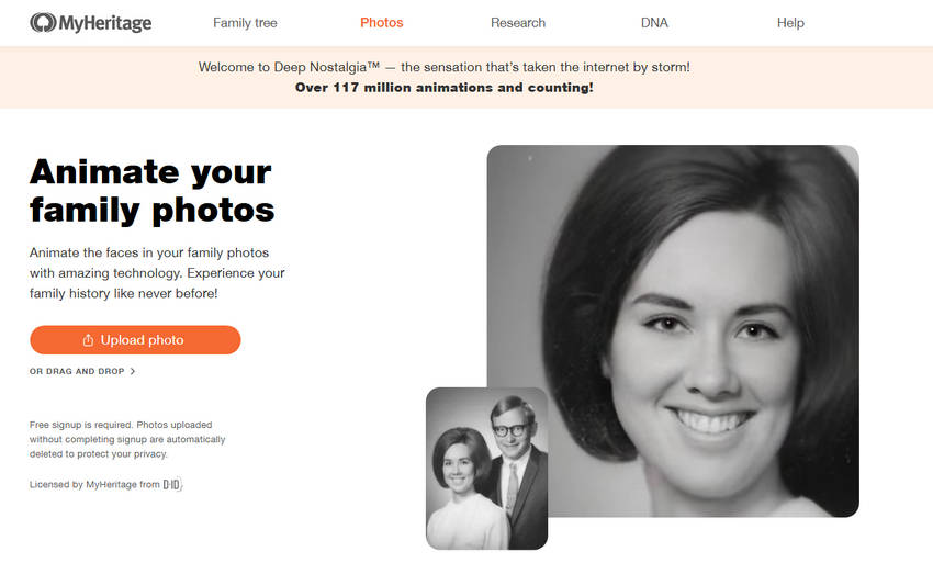 Deep Nostalgia by MyHeritage
