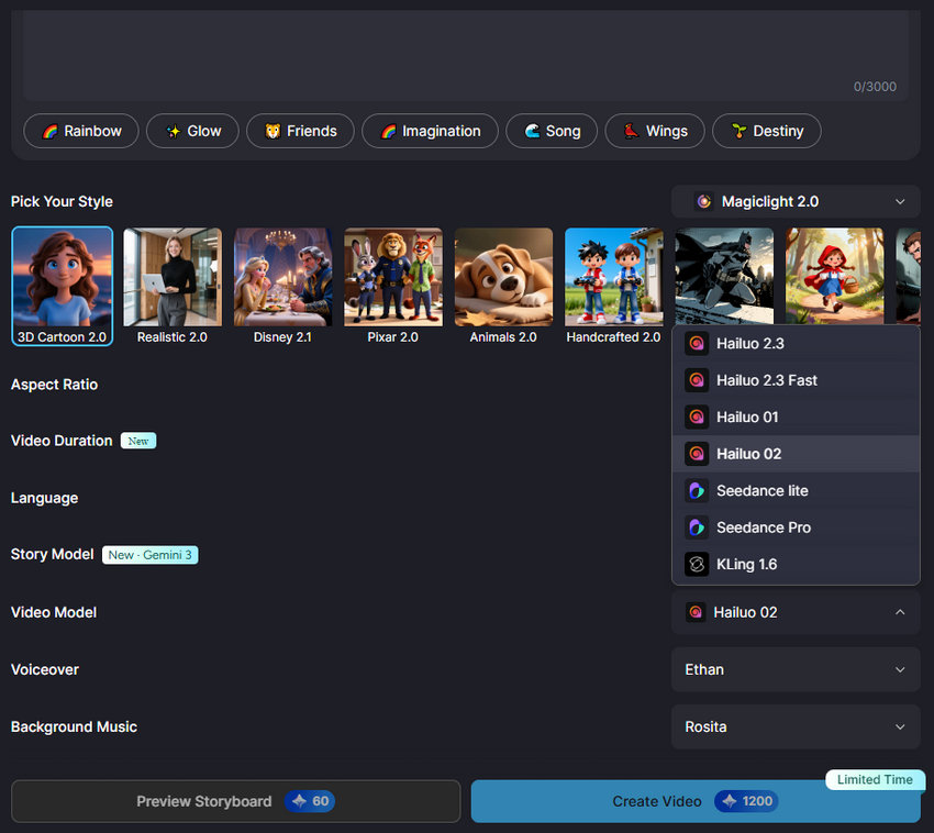MagicLight AI models