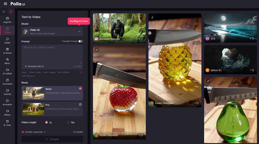 Pollo AI uncensored video generator