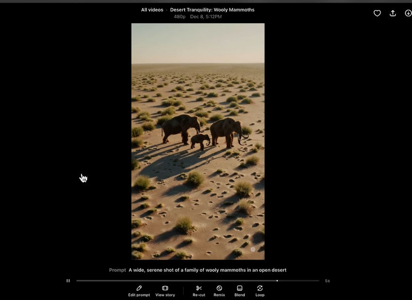 Preview and edit Sora AI generated video