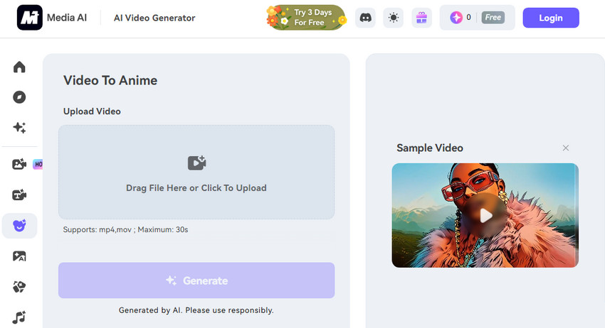 Media.io – Fast Online Video Cartoonizer