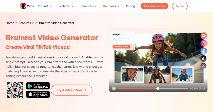 Virbo AI Brainrot Video Generator