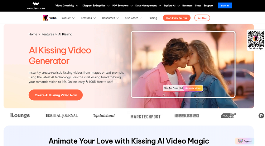 Virbo AI Kissing Video Generator