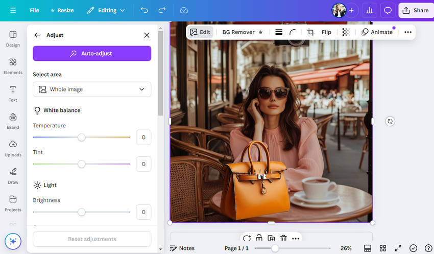 Canva change background