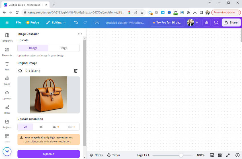 Canva Image Upscaler