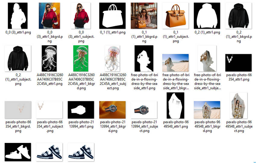 Aiarty Image Matting outputs