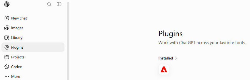Adobe has been installed in ChatGPT