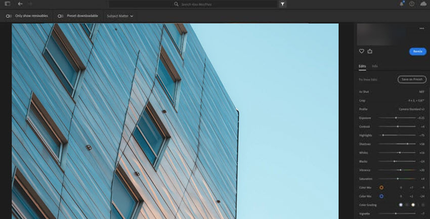 Adobe Lightroom Ui