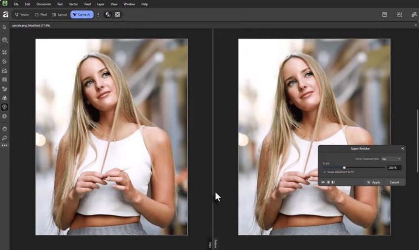 Enable Super Resolution in Affinity Photo