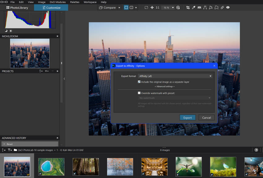 Flusso di lavoro tra Affinity Photo e DXO PhotoLab
