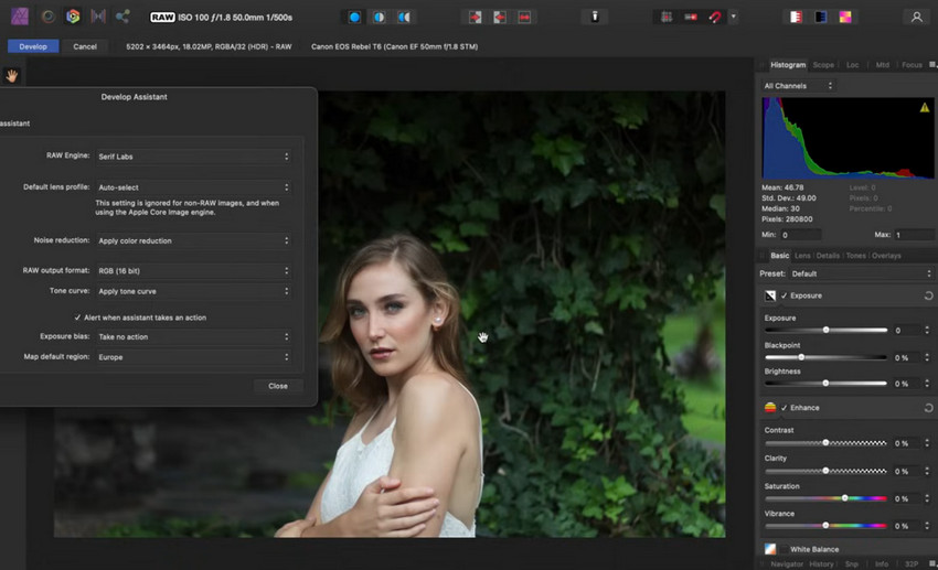 Affinity Photo interface