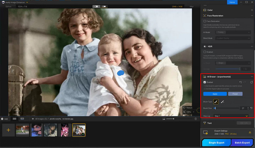 AI eraser to fix damaged photos