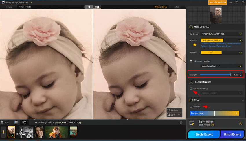 tweak for best result in Aiarty Image Enhancer