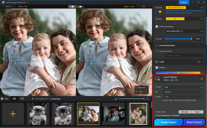 export high quality photos