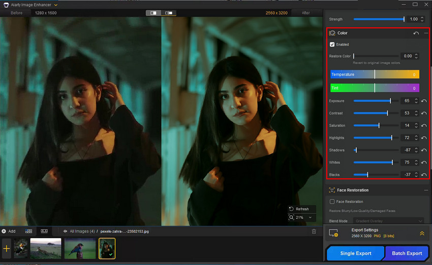 Fix the underexposured photos