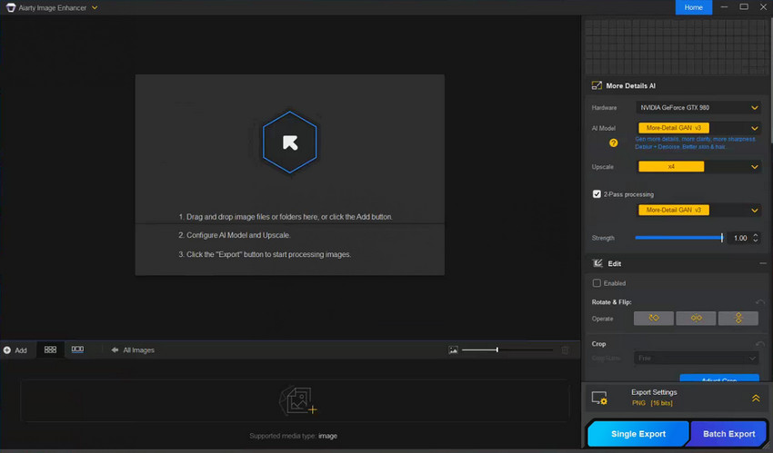 Import Images to Aiarty Image Enhancer