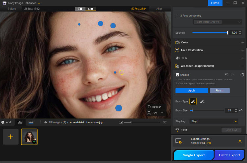 remove blemishes faster than Photoshop with AI
