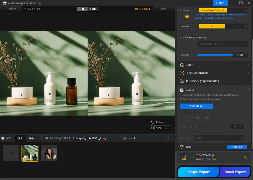 Remove object from photo with Aiarty