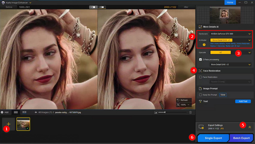 remove censor from image using Aiarty Image Enhancer