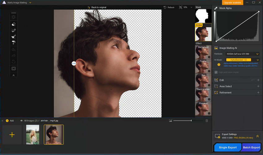 Isolate Subject Fast Using Aiarty Image Matting