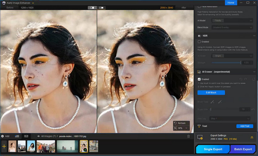 Desktop blemish remover app