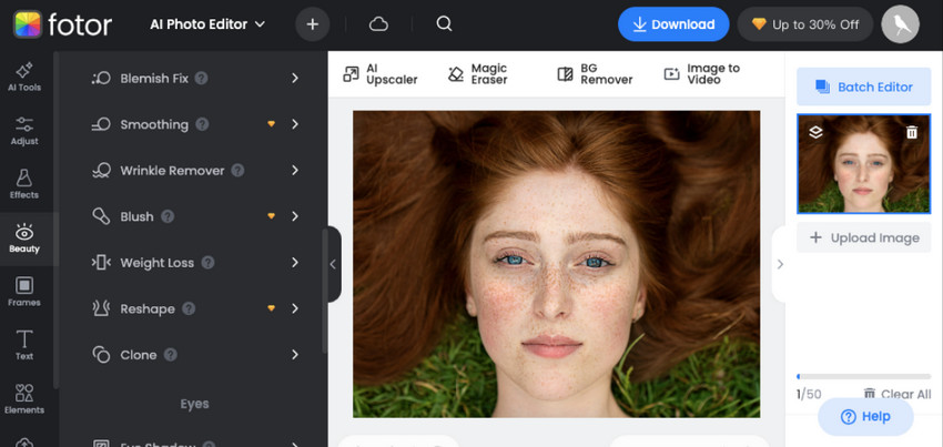 Fotor Blemish Remover App
