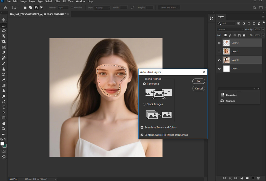 Blend New Face with the Target Body
