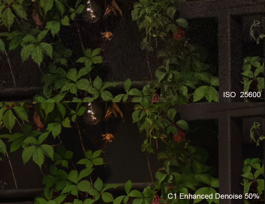 ISO 25600 Low Light Denoising