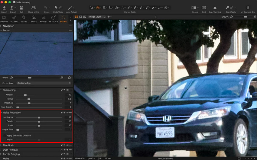 Capture One Noise Reduction