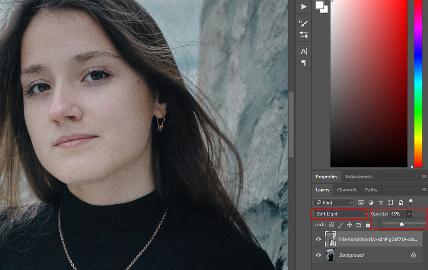 Change blend mode and opacity