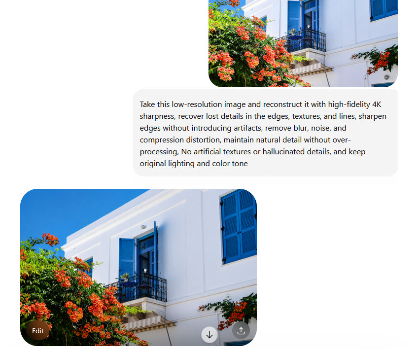 how to enhance images in ChatGPT