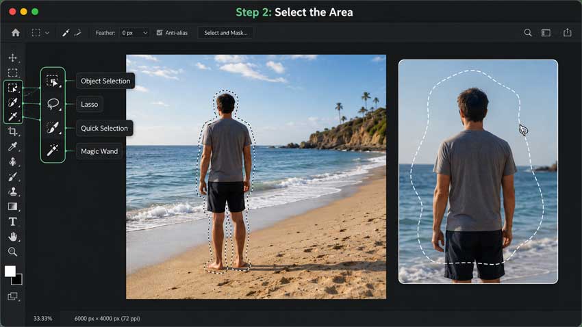 Select the Area