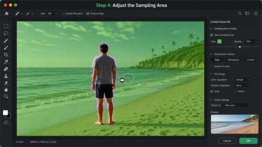 Adjust the Sampling Area