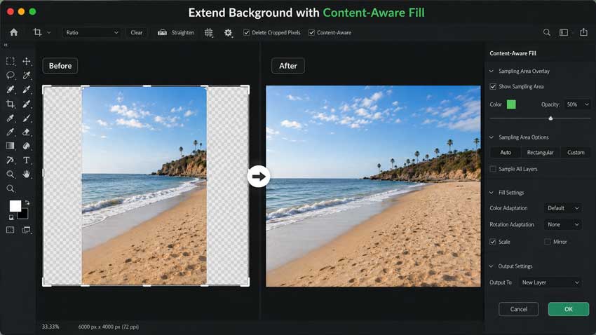 Extend a Background with Content-Aware Fill