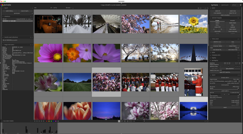 import photos to Darktable Mac