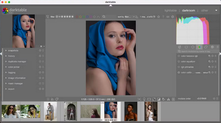 Darktable Mac basic adjustment