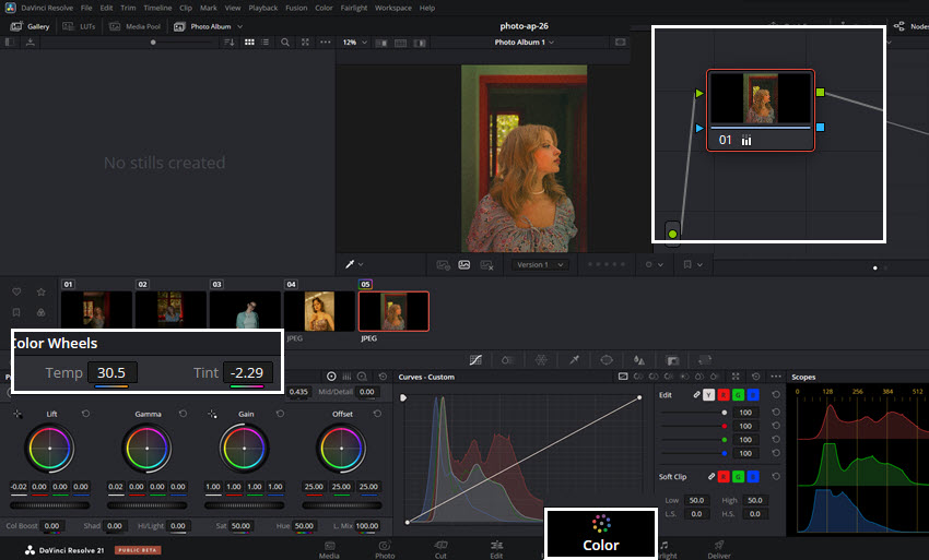 Davinci Resolve Color Photo Value Sync