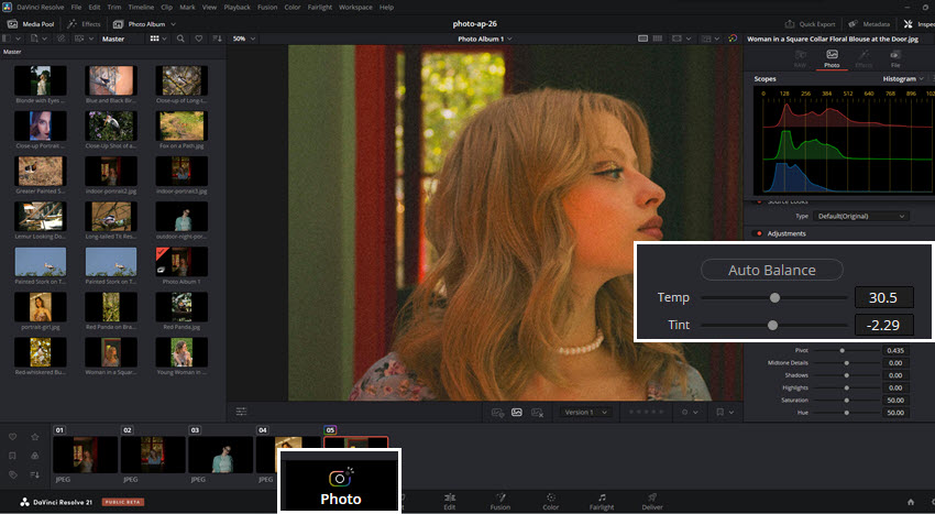 Davinci Resolve Photo Color Editing Sync