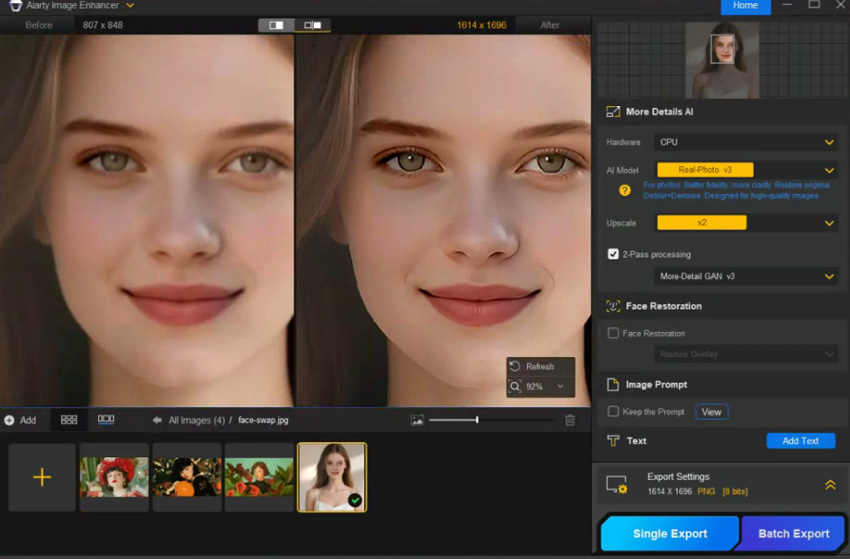 Enhance Face Swap Result: Before and After Comparison