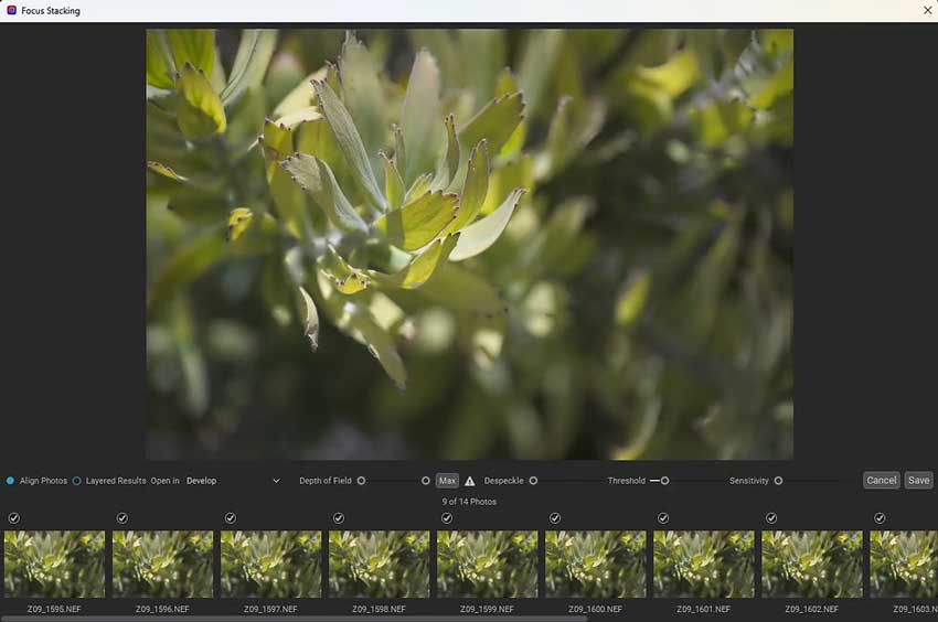 Focus Stacking Software - ON1 Photo RAW
